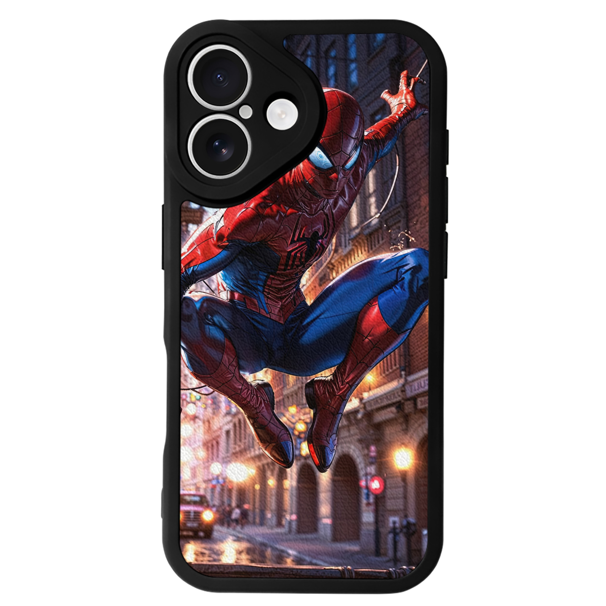（画像用） Spider Man スパイダーマン 【iPhone 16シリーズ対応】シリコンスマホケース（レザー調） 材質：シリコン